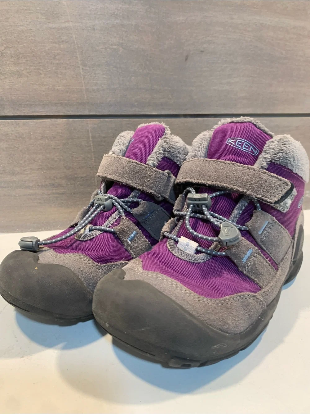 Keen Girls Knoth Chukka Boot Purple Gray Insulated Boot Size 1 Winter Waterproof
